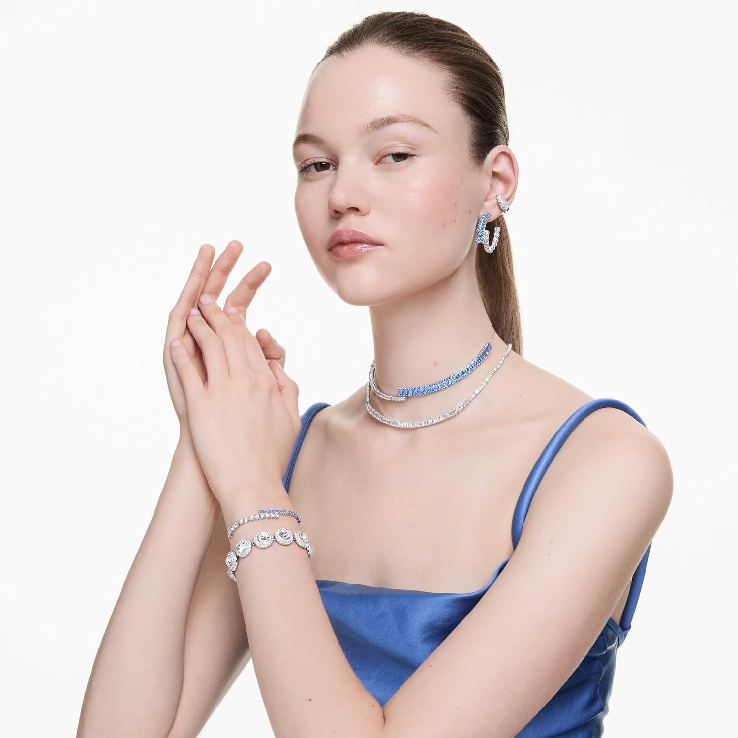 Swarovski Una Angelic bracelet, White, Rhodium Finish