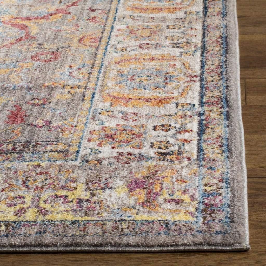 SAFAVIEH Bristol Collection Runner Rug - 2'3" x 8', Grey & Light Grey, Boho Chic Oriental Distressed Design, Non-Shedding & Easy Care, Ideal for High Traffic Areas in Living Room, Bedroom (BTL362A)