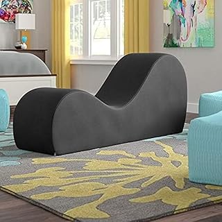 Poppins HOME S-Shape Velvet Chaise Lounge Chair loveseats and chaises (Black)
