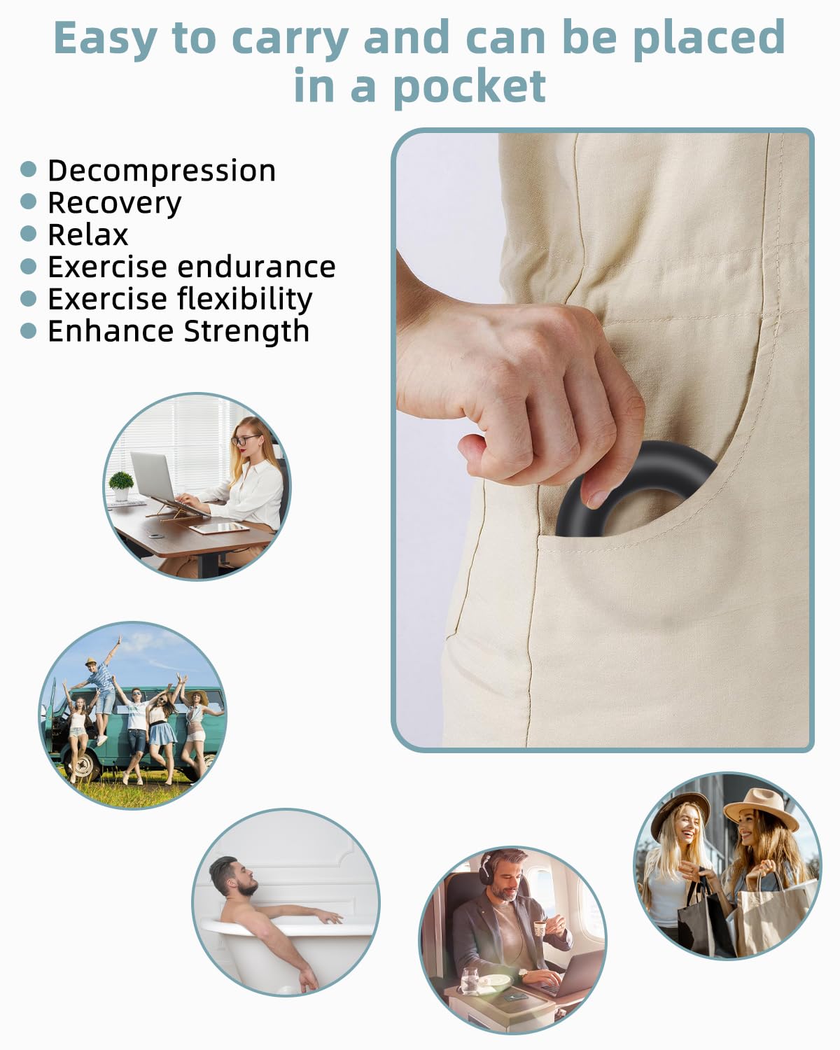 Kit Allenamento Mano E Avambraccio - 10 Pezzi Con Palline, Anelli E Estensori - Foto 9