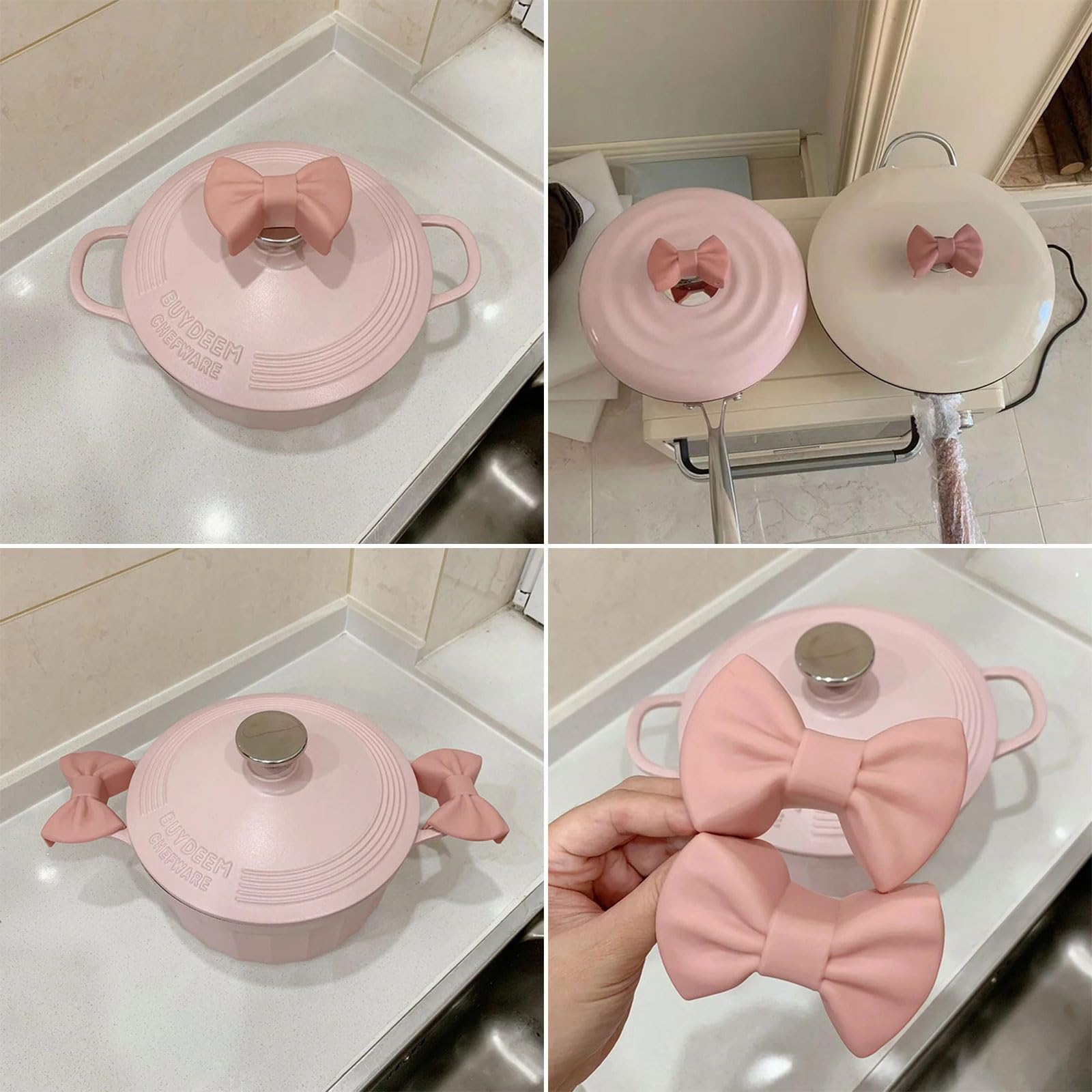 QIANQJL 2 piezas de silicona protector de dedos con clip de aislamiento térmico de silicona con clip de lazo para horno para cocinar y hornear de forma segura, color rosa 3