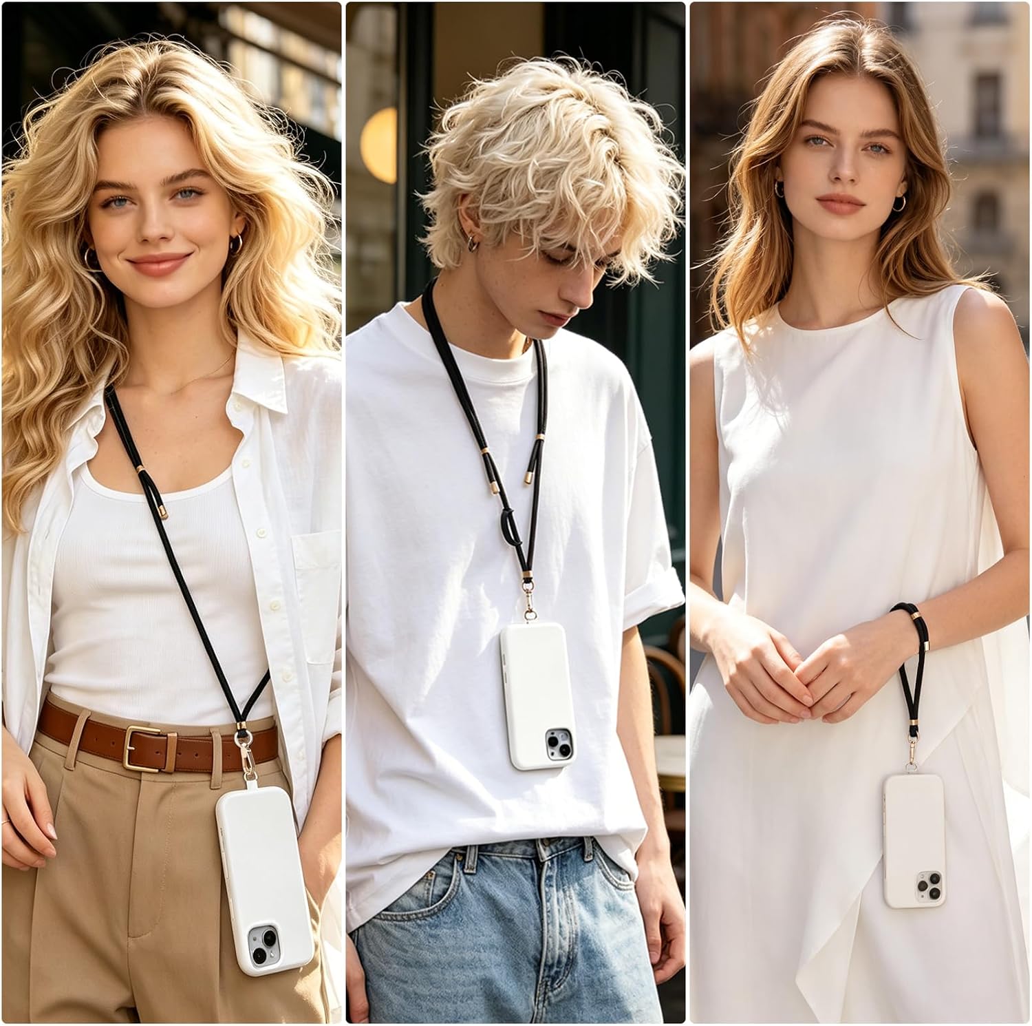 Adjustable Cell Phone Lanyard Crossbody Universal Anti-Theft Neck Phone Wrist Strap 4-IN-1 Neck Lanyard