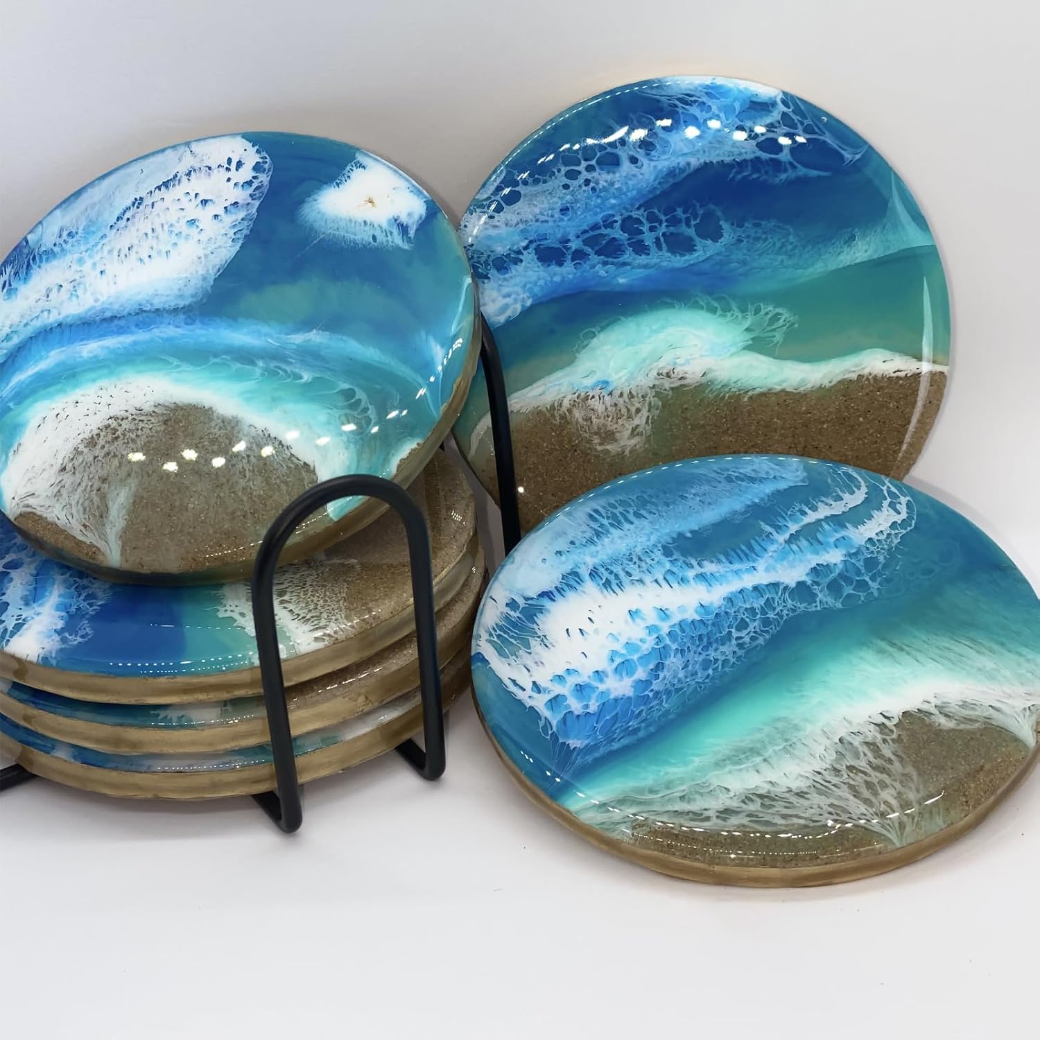 40 Packs Ceramic Tiles for Crafts Coasters, 4 Inch Round Unglazed Blank Ceramic Coaster with Cork Backing Pads for DIY Arts, Painting, Acrylic Pouring