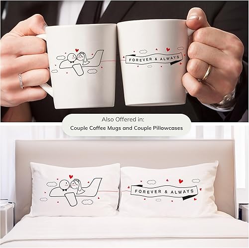 Miniatura 5 de BoldLoft Forever & Always - Vasos para beber para parejas, regalo de boda para novia y novio, registro, compromiso, despedida de soltera