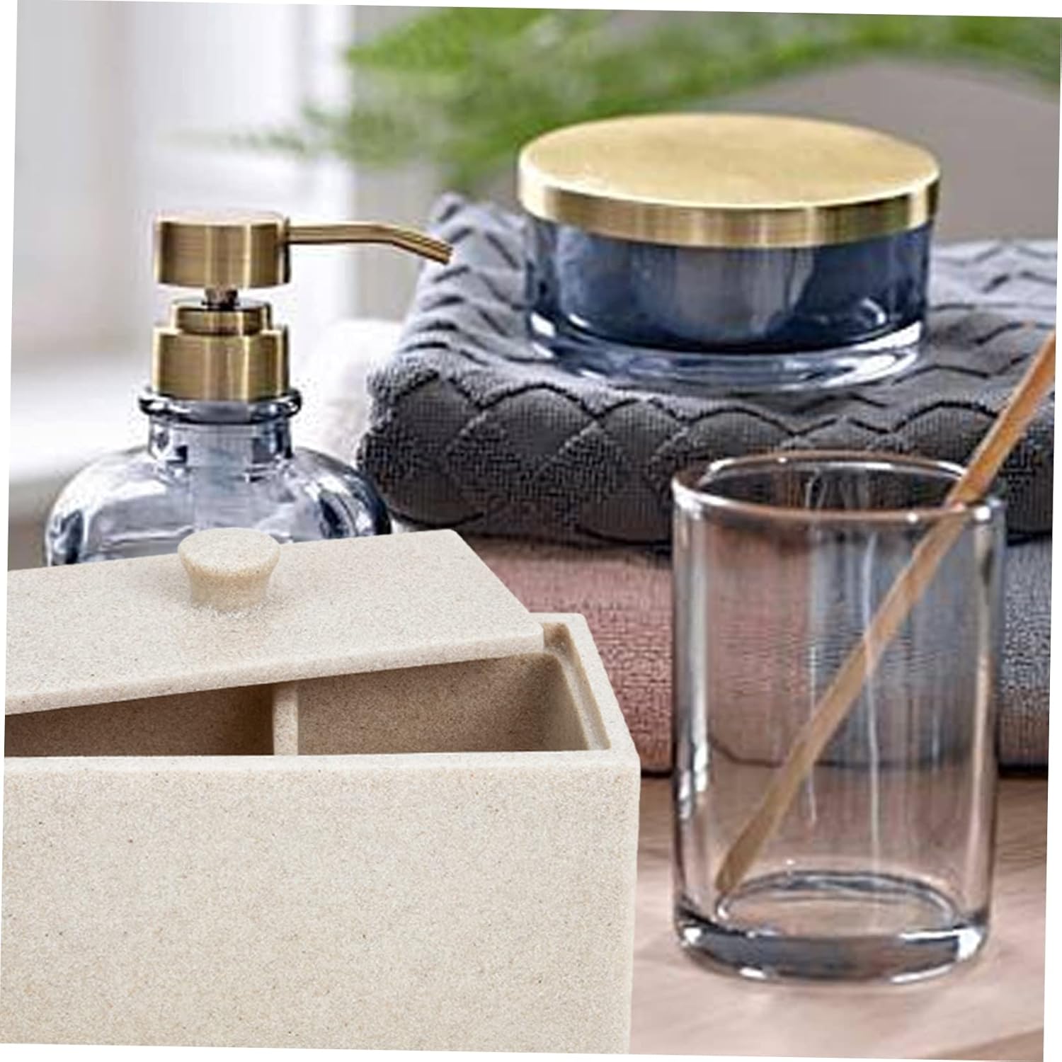 Compartment Cotton Pad Box Lids Makeup Organizer for Cotton Swabs Storage Container for Bedroom Kitchen