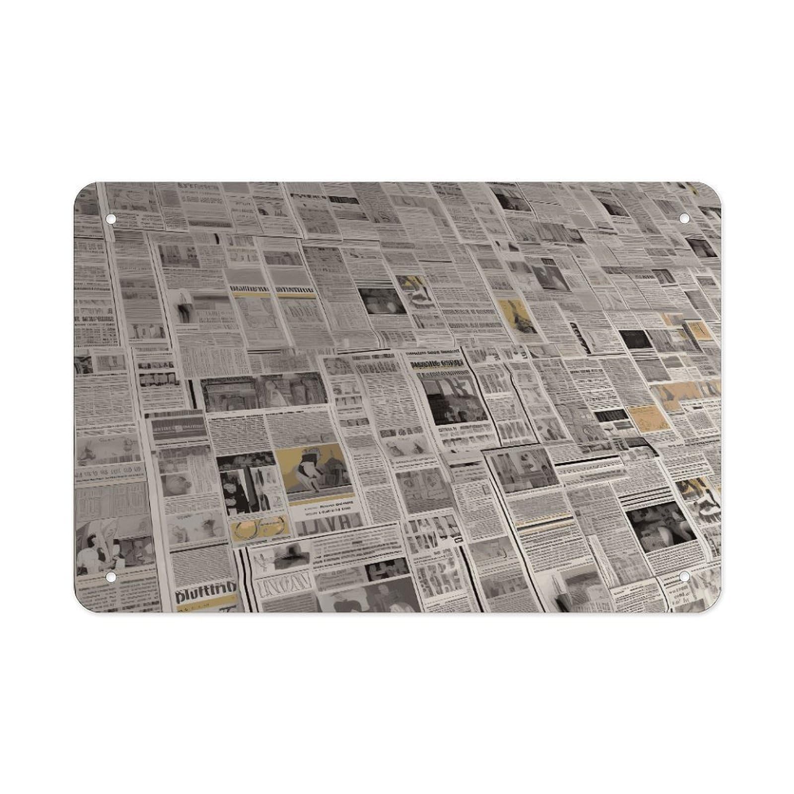 Fekiloot Style Newspaper Metal Signs Wall Art Tin Sign
