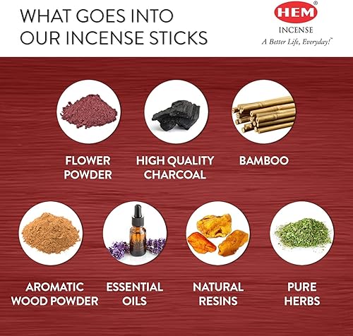 Miniatura 4 de HEM Champa Masala Varitas de incienso Paquete de 6 (total 120 varillas) Aromaterapia natural para meditación, relajación, purificación del aire y