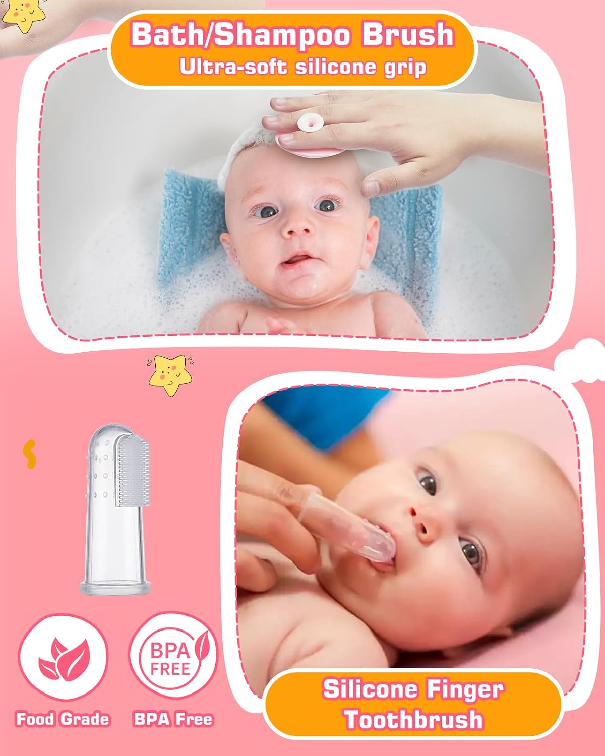 Baby Healthcare and Grooming Kit, Samton Newborn Essentials Stuff, Baby Safety Health Nursery Care Set with Nail Files Clippers, Hair Brush, Comb and More for New Born Infant... - Image 5