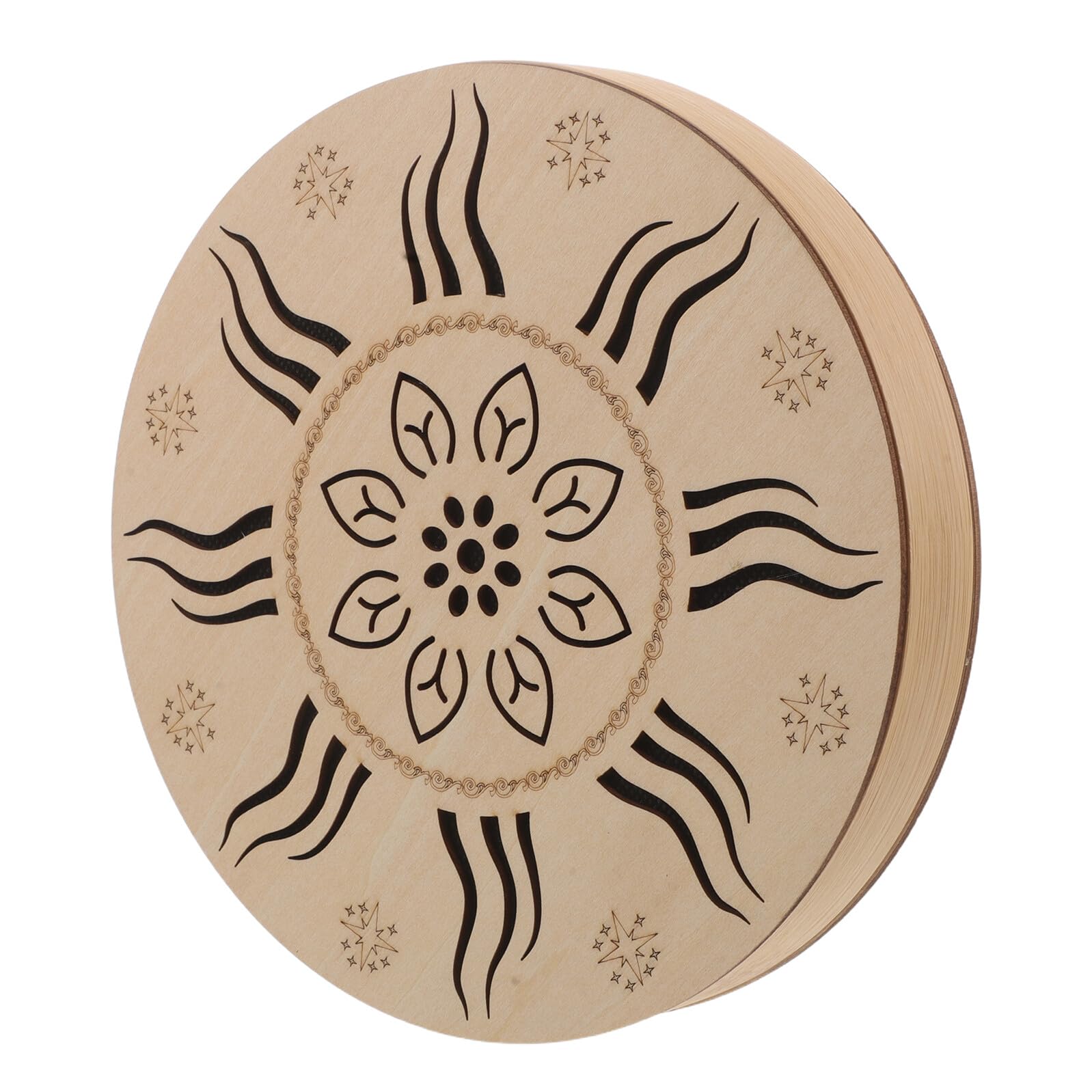 Tamburo Suono di Pioggia Strumento Percussione Rilassante per Giardino Esterno Emula Suono di Acqua Design Etnico Leggero e Portatile per Yoga e Riunioni all Aperto