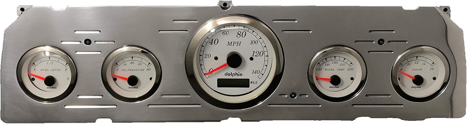 Dolphin Gauges 1964 1965 1966 Chevy Truck 5 GPS Gauge Dash Cluster Panel Set White