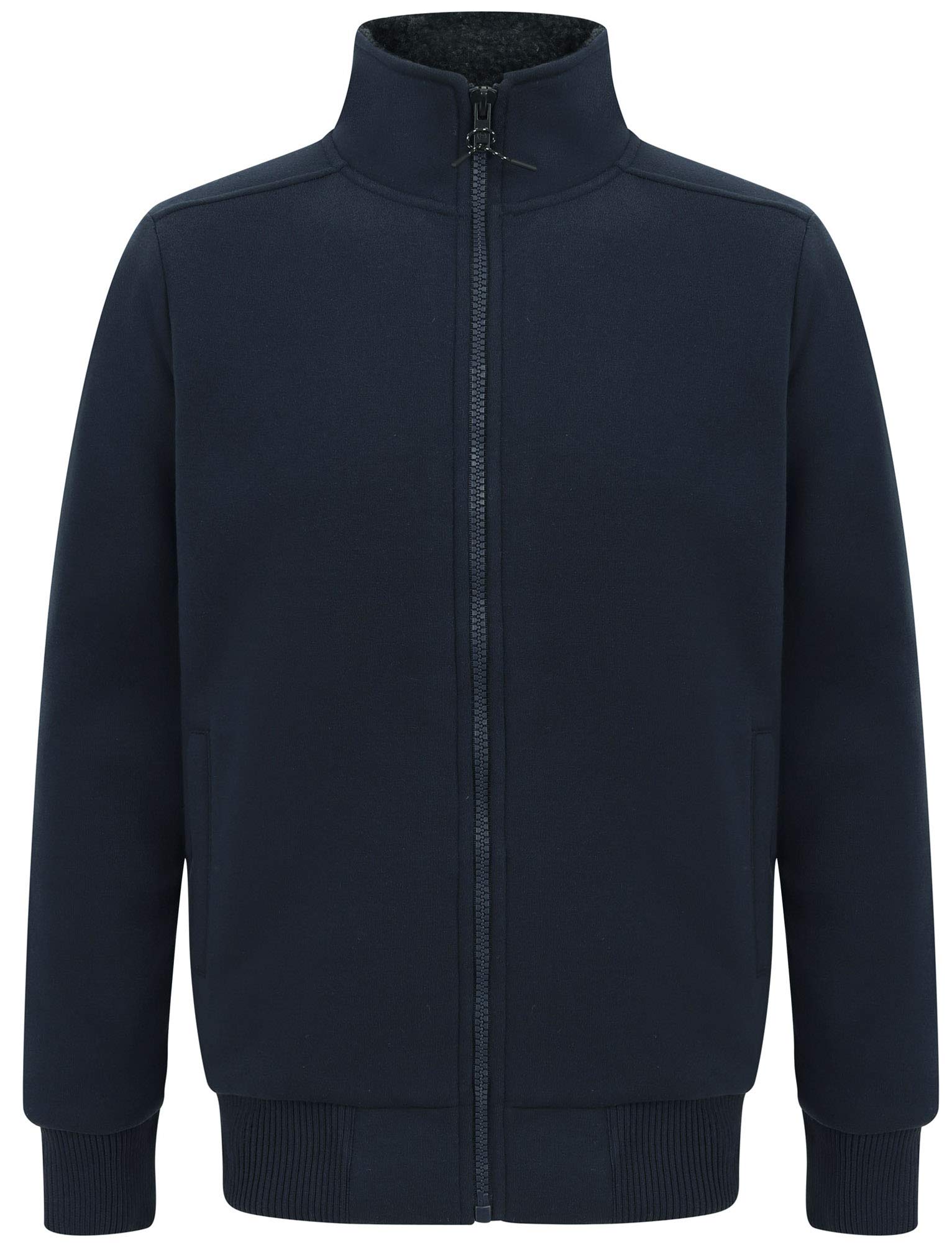 Dissident Men's Iris Navy Percy Zip Through Fleece Lined Jacket Top - Xxl