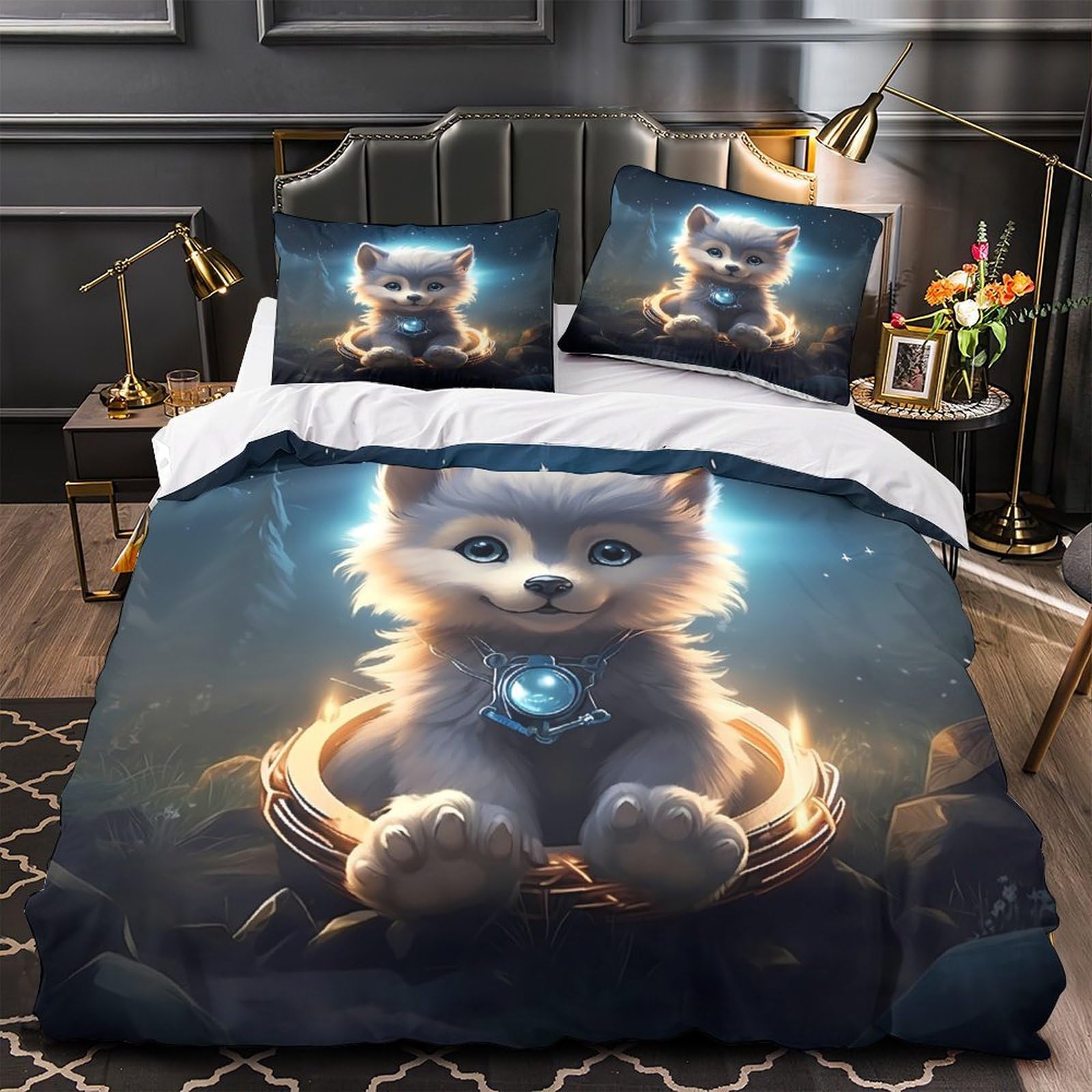 Housse de couette chat hypoallergénique contre allergies enfant