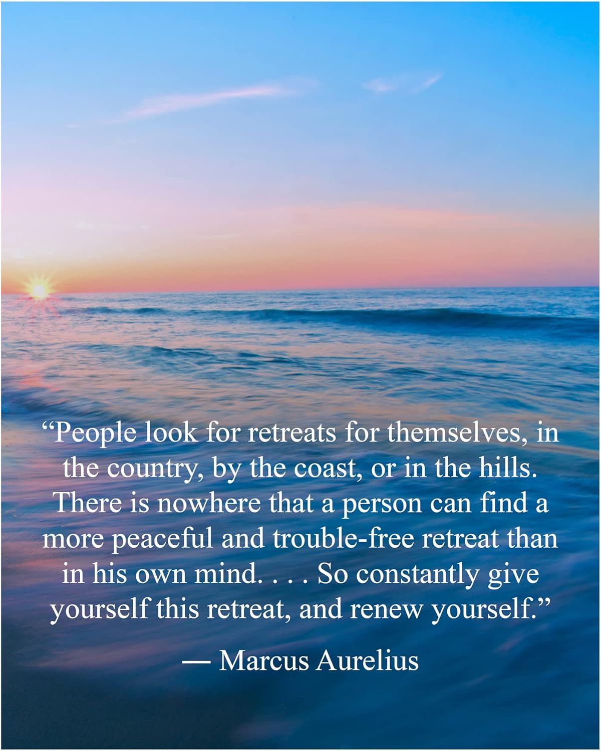 AMERICAN LUXURY GIFTS Marcus Aurelius Quote - Minimalist Wall Art - Modern Desk Decor, Classroom - 8x10 Unframed Print