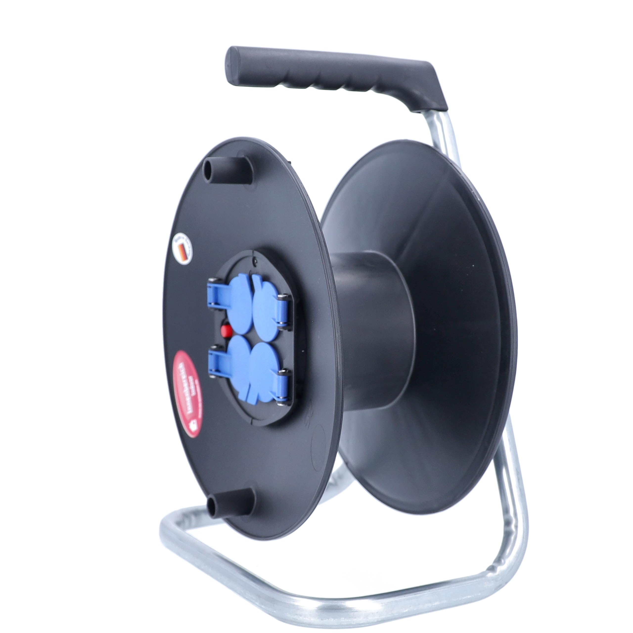 As - Schwabe Camping Cable Reel Empty Drum Diameter 285 Mm For Approx. 50 M Cable With Cable Reel And Plug Space, Thermal Circuit Breaker IP44, Blue