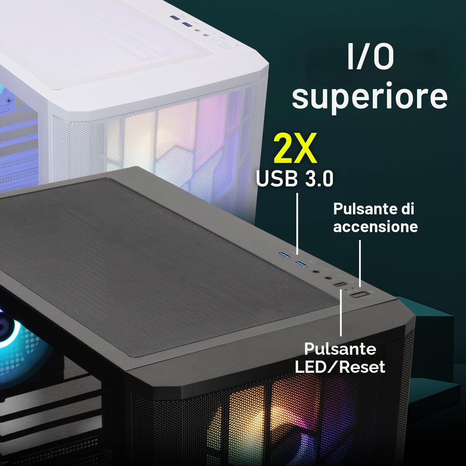 CAJA PC ATX SEMITORRE BITFENIX NOVA MESH SE TG 4ARGB VENTANA RGB NEGRA