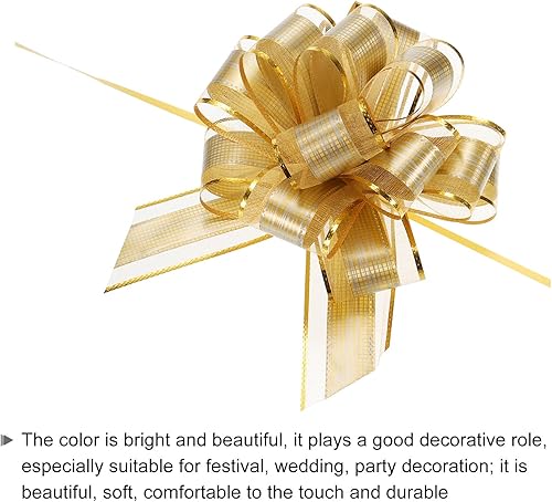 Miniatura 10 de MECCANIXITY 10 lazos grandes de 7 pulgadas para envolver regalos, cinta de organza verde para cestas de boda, regalos de fiesta de Navidad