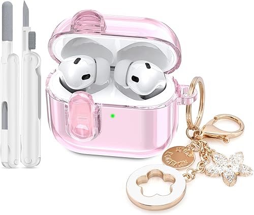 Miniatura 19 de Funda VISOOM 2025 transparente para Airpods iPods 4 con cierre de seguridad, funda para Airpod iPod 4 suave para Air Pods iPods de 4ª generación con