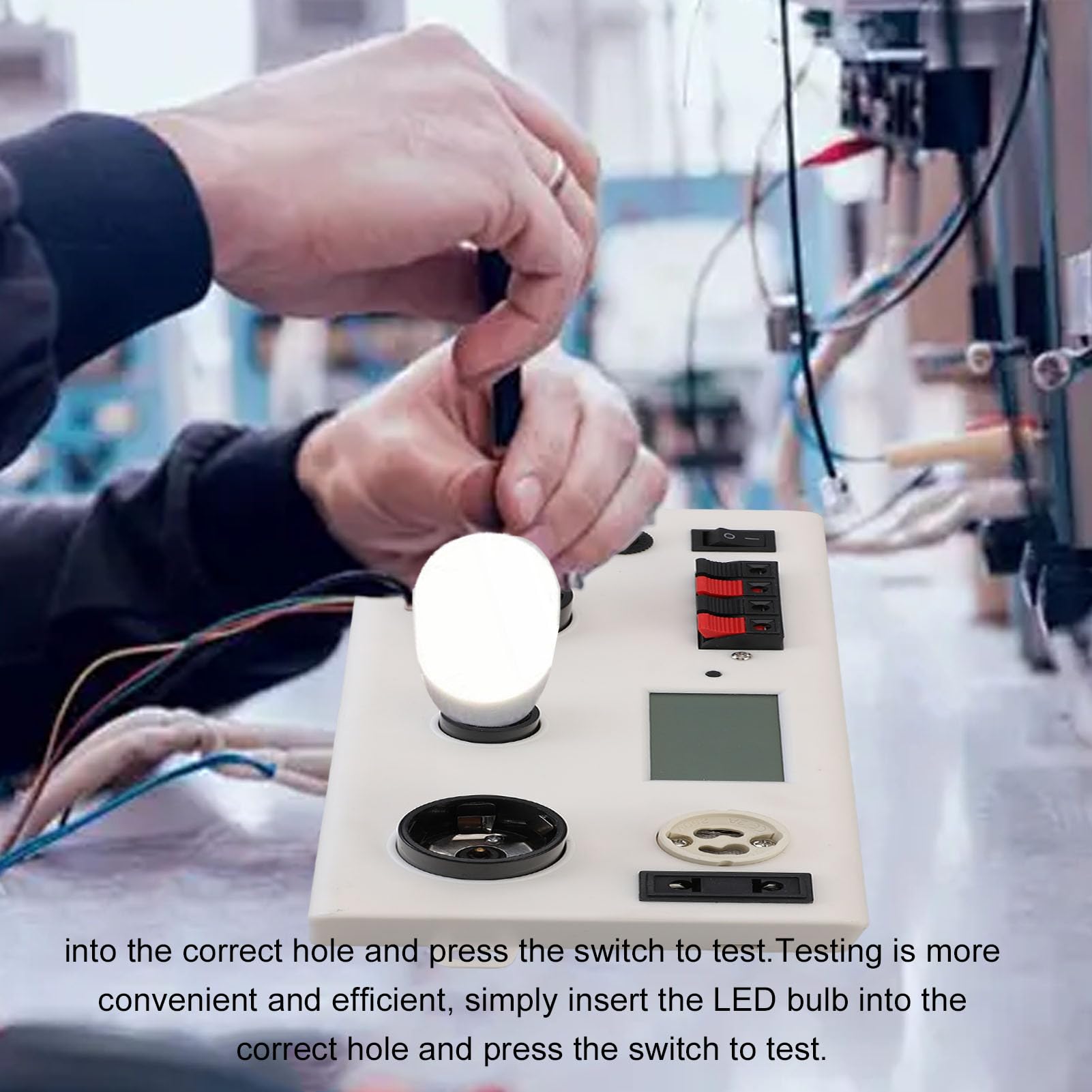 Jeffergarden Tester di Potenza per Lampadine a LED, Misuratore di Potenza Corrente di Tensione Multifunzionale con Prese E27 E14 GU10 e Spina a 2 Poli (Spina UE 85-265 V)
