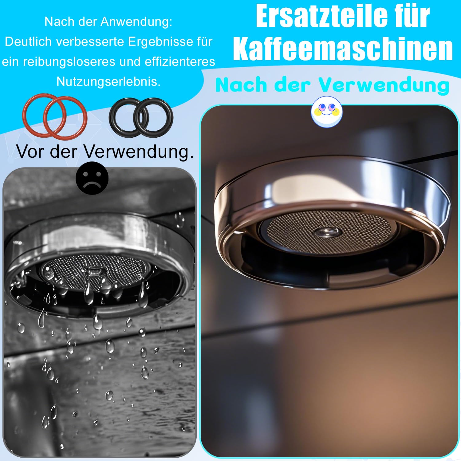 30-elementowy zestaw uszczelek typu o-ring do ekspresu do kawy Philips – silikonowe części zamienne do grupy zaparzającej, zaworu wsparcia, zaworu pary i zaworu wypływowego. (30)