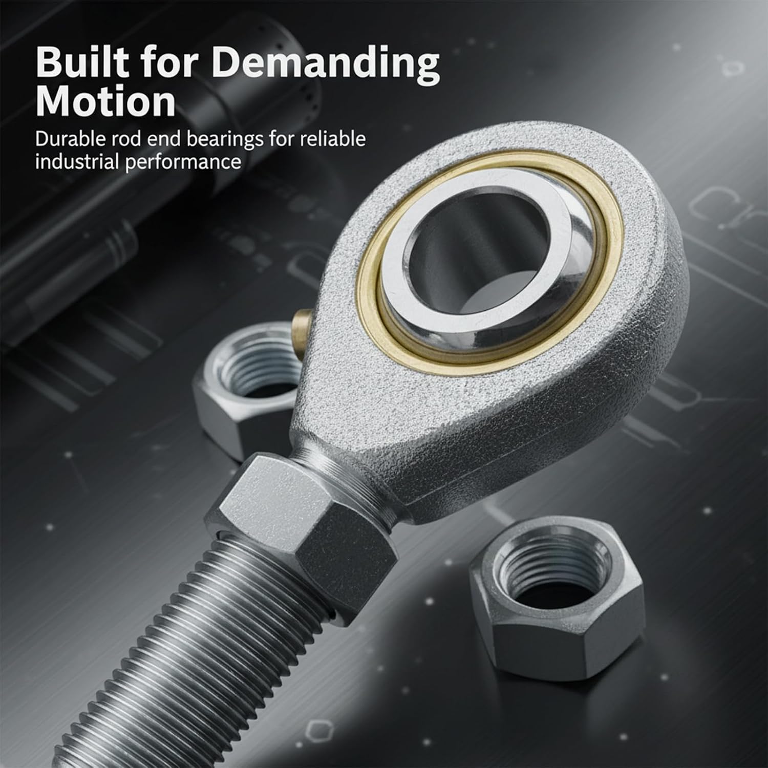 MDEOOSKY Set of 2 POSB8 1/2 Inch Male Rod End Bearing with Jam Nuts, 1/2-20 Right Hand Thread Connector, Self-Lubricating Joint Rod Ends for CNC Equipment