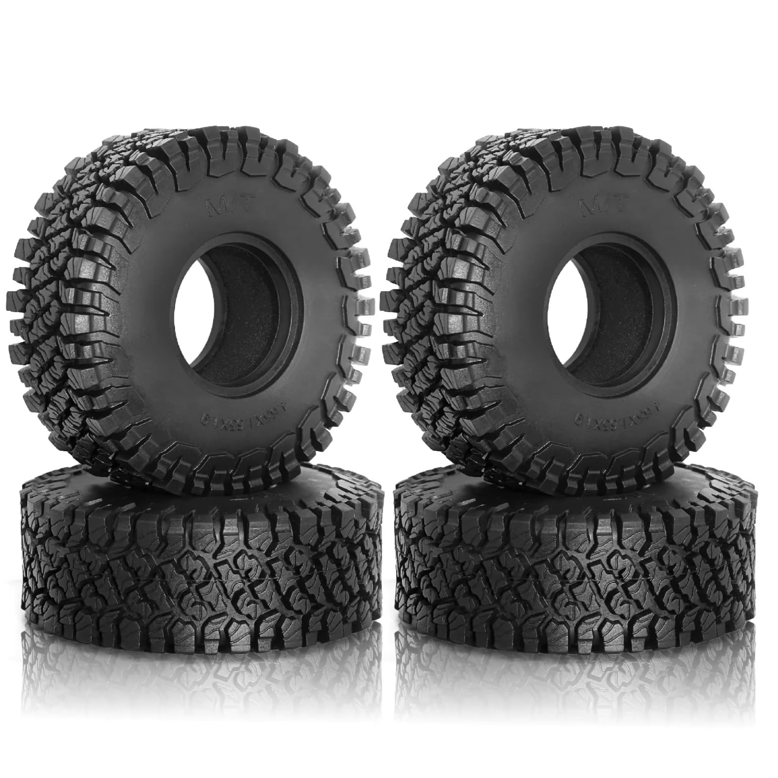 RC Ruote Gomma Per Axial Per SCX10 II III 90046 Per Traxxas Per TRX4 D90 Per Redcat Per MST 1/10 4 Pezzi 118 Mm 1,9" Pneumatico In Gomma Per Ruote RC Crawler Ricambi Auto