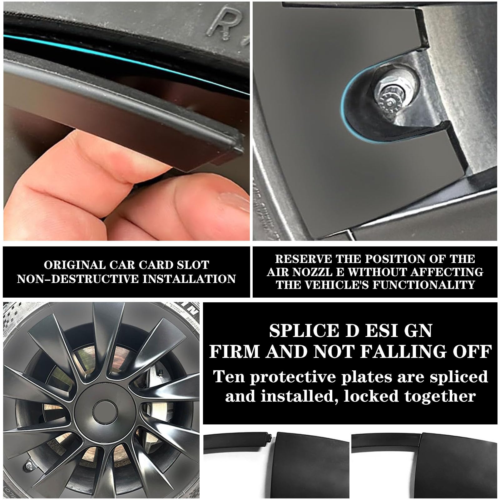 20 Pollici Protezione Cerchio Ruota per Tesla Model Y Copriruota, 40PCS Coprimozzo Ruota Protezioni per Cerchioni, Copriruota di Ricambio Facile da Installare(Color:Carbon Pattern)