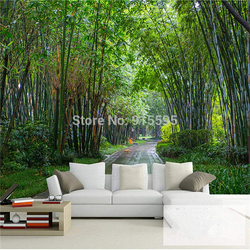 Papier peint 3D paysage rural forêt de bambous décoration murale TV 400x280