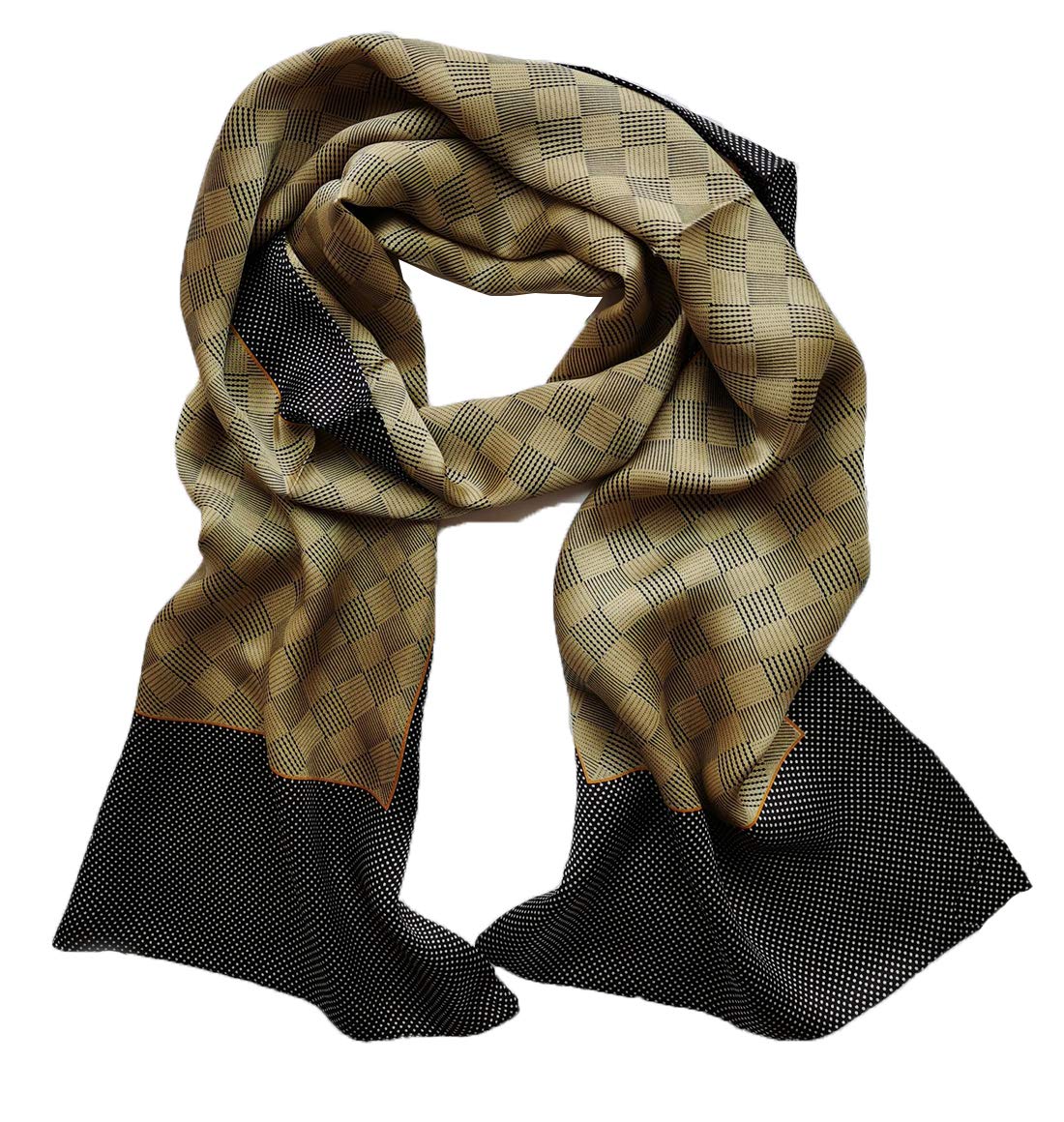 Men's 100 Silk Scarf Double Layers Fashion Neckerchief Formal Casual