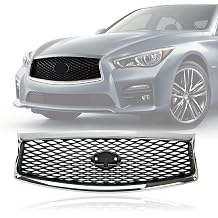 Front Bumper Upper Grille with Camera Hole for 2014-2017 Infiniti Q50