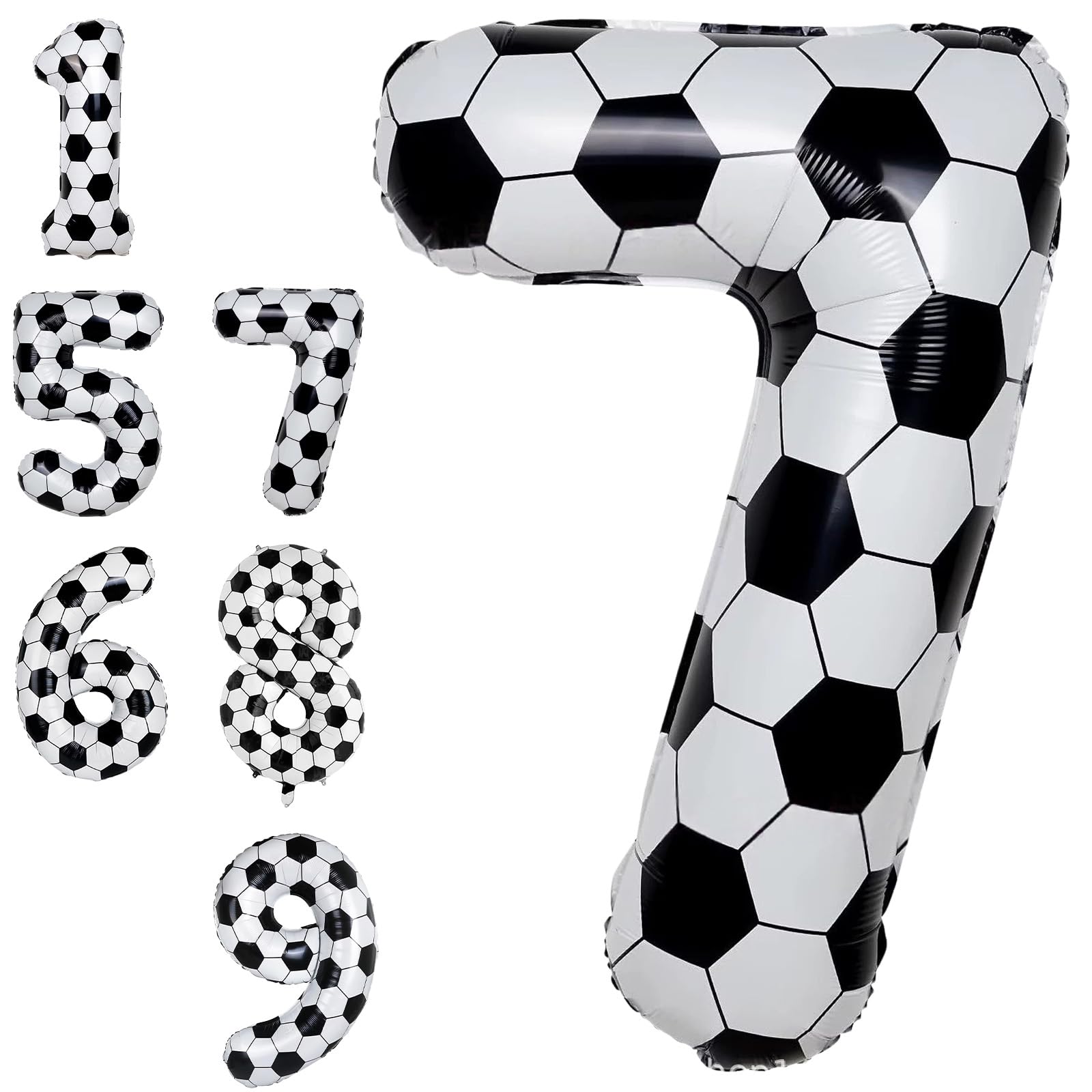 Football Number 7 Balloon for Boys, Gaint Football 7 Balloon Number, 7th Birthday Decorations, 40'' Mylar Seven Foil Balloons for 7 Year Old Birthday Sport Theme Celebration Word Cup Anniversary Decor