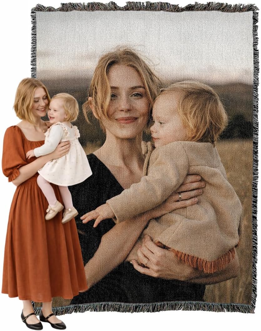 Pure Country Weavers Personalized Woven Photo Blanket - Not Printed - Custom Gift Picture Tapestry Throw 100% Cotton - Made in The USA (60x80)