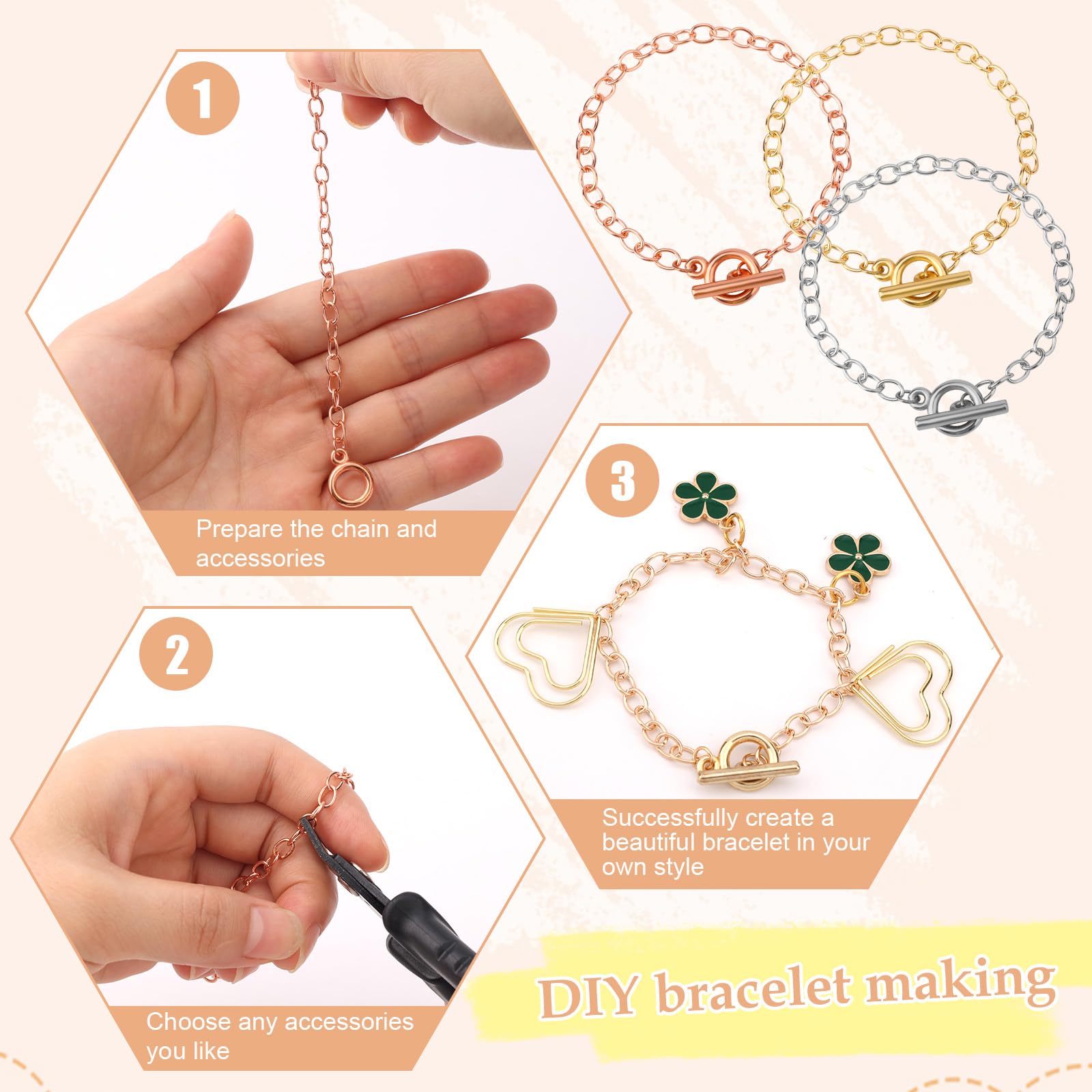 AUTSUPPL 10 Pièces Bracelets Cuivre Ajustables Décoratifs