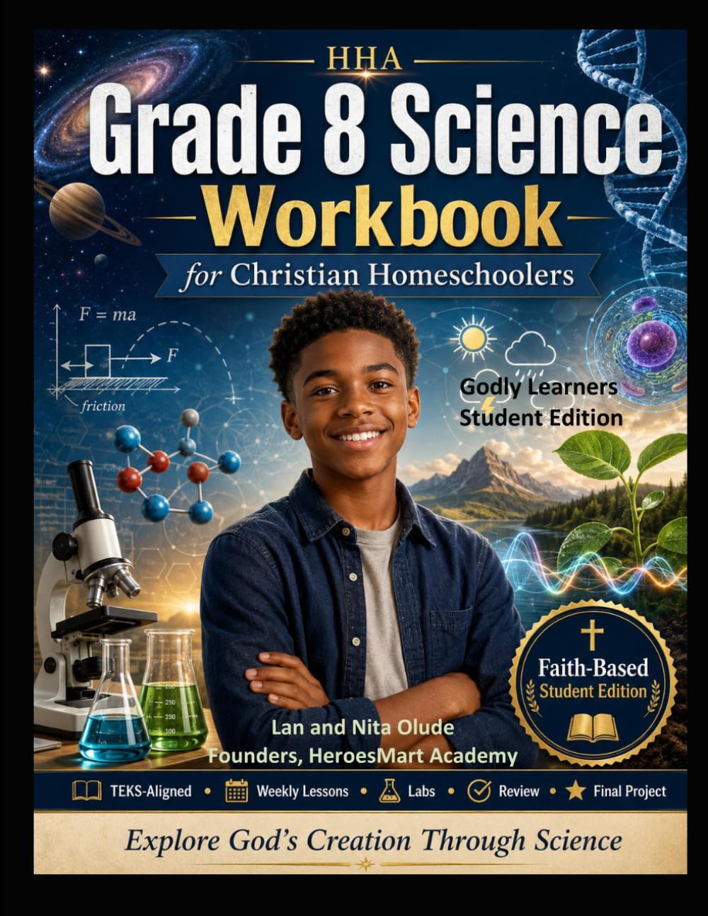 Grade 8 Science Workbook for Christian Homeschoolers: A Complete Faith-Based Student Edition with TEKS-Aligned Lessons, Labs, Scripture Connections, ... and Final Project (Godly Learners)