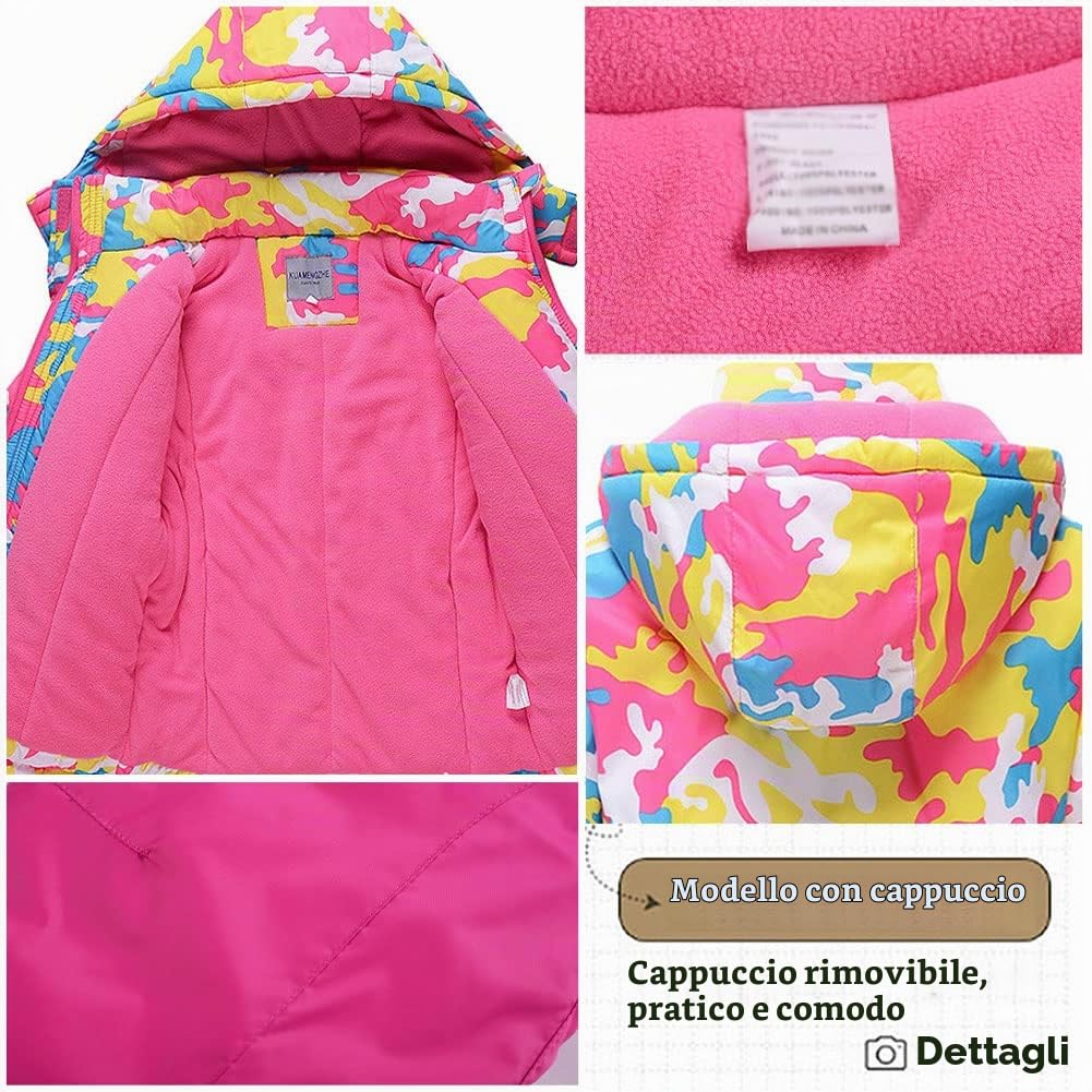Tuta Da Sci Bambino Tuta Da Neve Bambino Giacca Soft Shell E Pantaloni Da Neve Caldo Invernale Sportiva Set