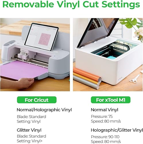 Miniatura 6 de Glitter Removable Vinyl Bundle 30 Pack 12x10 Glitter Adhesive Vinyl with 5 Transfer Tapes 15 Assorted Colors Shimmer Starlight Brushed and