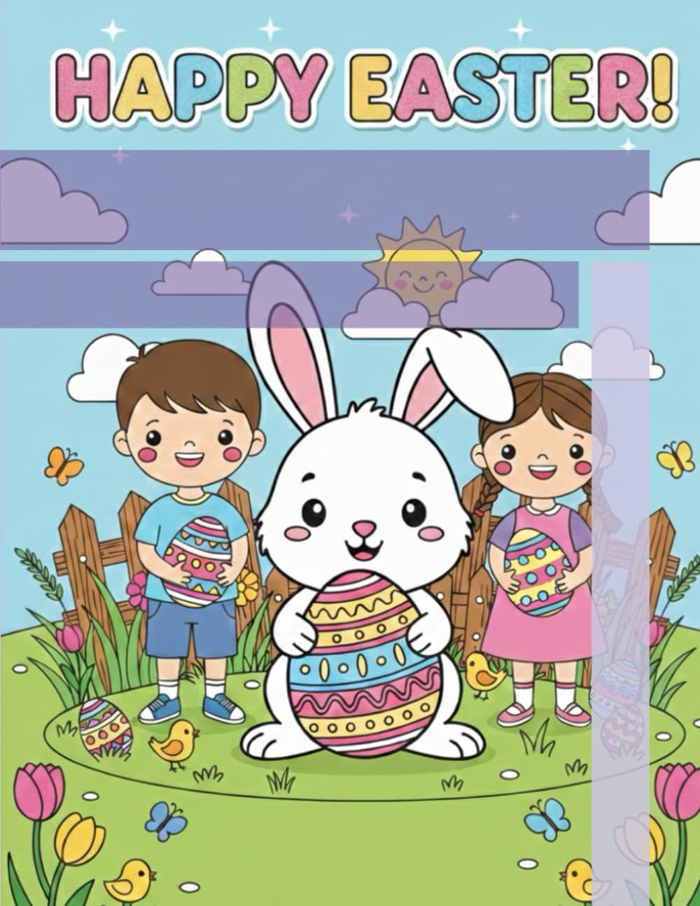 Happy Easter!: Easter Coloring Book for Kids: Simple and Fun Designs for Toddlers and Preschoolers.
