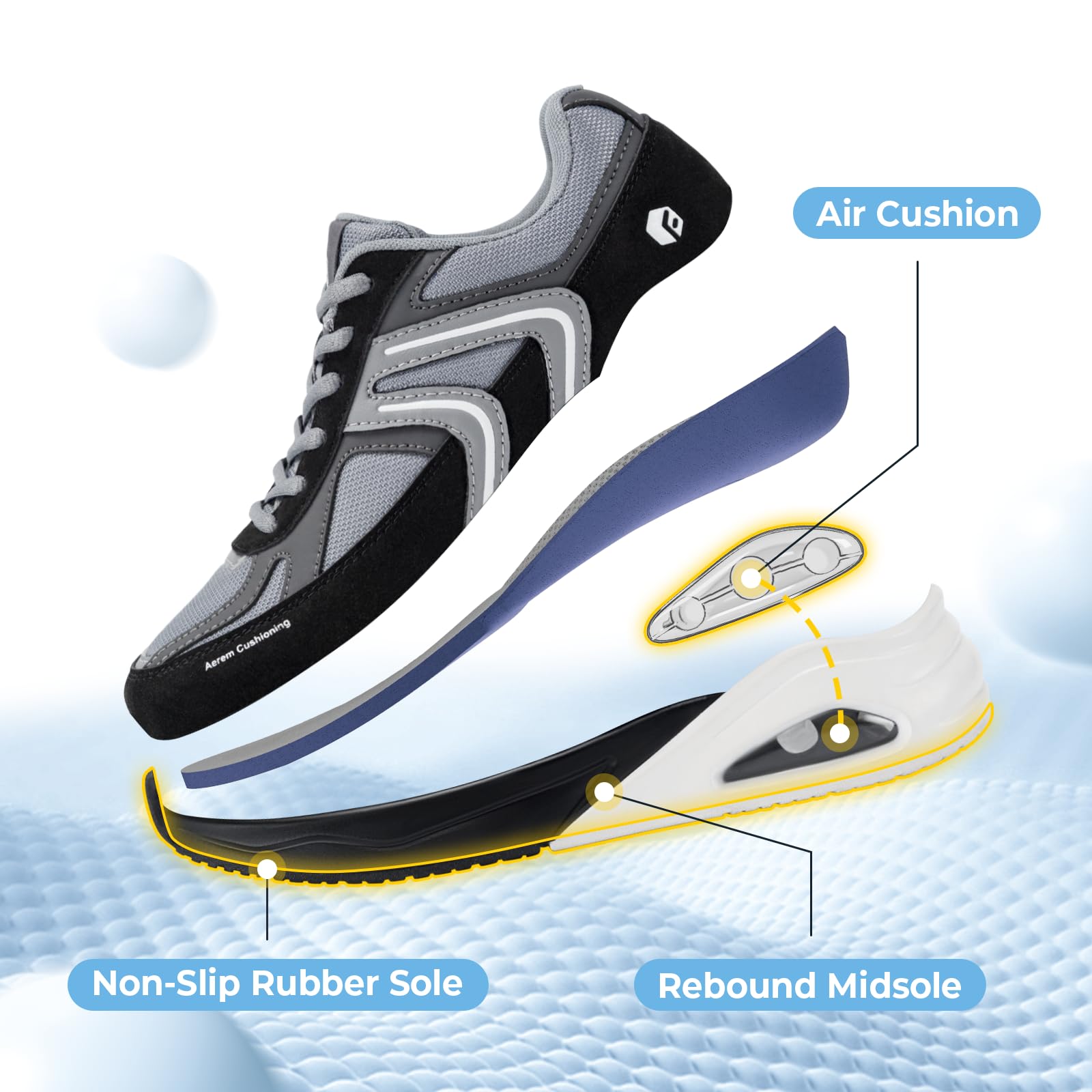 FitVille Sneaker Damen Extra Weite Sportschuhe mit Luftkissen Dämpfung Laufschuhe Atmungsaktiv Turnschuhe Leichte Joggingschuhe rutschfest Straßenlaufschuhe Walkingschuhe Bequeme Fitnessschuhe