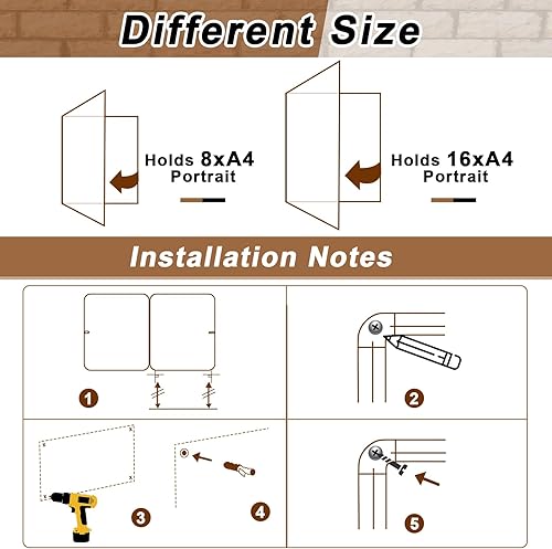 Miniatura 4 de Blulu Tablones de anuncios cerrados con cerradura, tableros de corcho con puerta de bloqueo, tablero de anuncios al aire libre, resistente al
