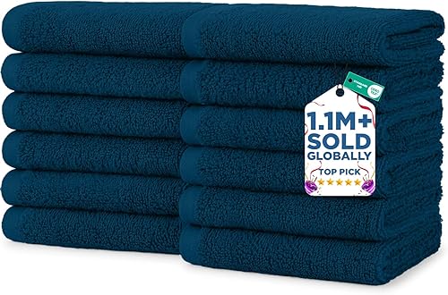 Vista 119 de DAN RIVER Juego de 4 toallas de baño, 27 x 54 pulgadas, 100% algodón, más grandes y ligeras, de secado rápido, súper suaves y absorbentes, toallas