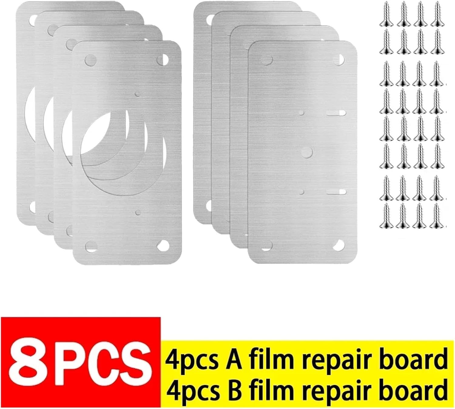 Frame Concealed Cabinet Door Hinge Cabinet Hinge Repair Plate Kit Stainless Steel Cupboard Door Installation Fixing with Holes Furniture Accessories(4set)