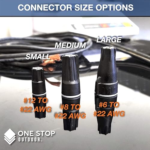 Miniatura 6 de Paquete de 50 conectores de cable impermeables de alta calidad de 6-22 AWG, conectores de cable gris para paisaje, válvulas de riego con luz LED de