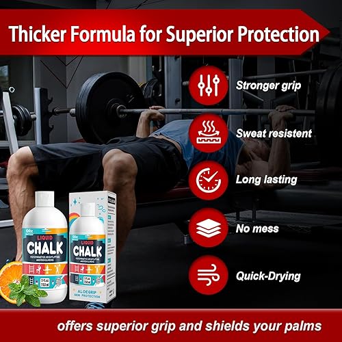 Miniatura 3 de Tiza líquida de grado profesional de 5 onzas, sin desorden para levantamiento de pesas, gimnasia, escalada en roca y levantamiento. Agarre más