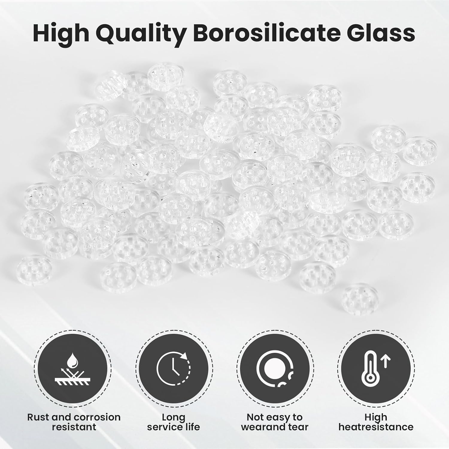 Glass Screen, High Borosilicate Glass Honeycomb Filters, 100 Pcs
