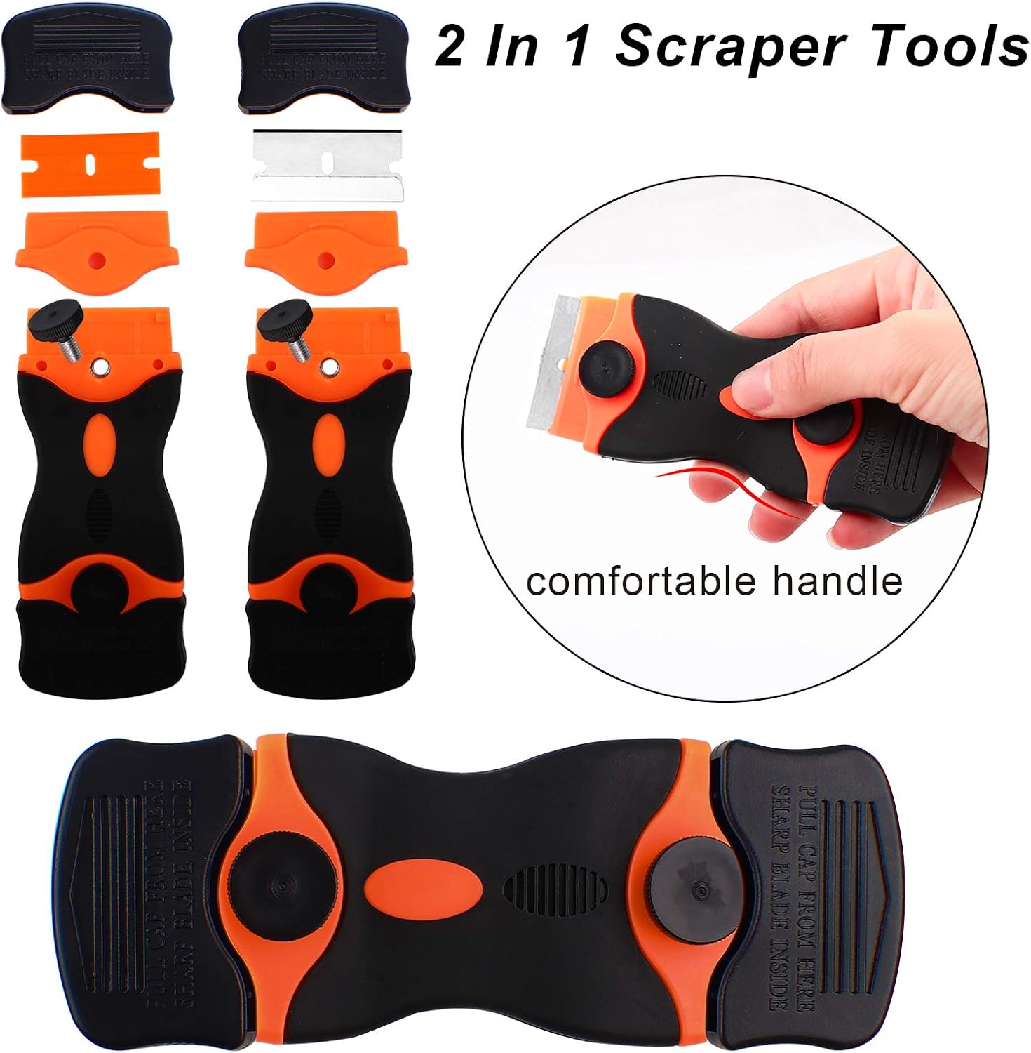 Wallpaper Tool Kit with Seam Roller, Utility Knife with 10 Blades, 2 Kinds of Squeegee, Snitty Vinyl Cutter, Measure tape, Razor Scraper and 5 Plastic Blades and 5 Metal Blades