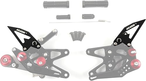 Arashi - Protector de talón universal para Arashi ajustable para reposapiés de moto, accesorios de repuesto, piezas de repuesto, color negro, 1 par