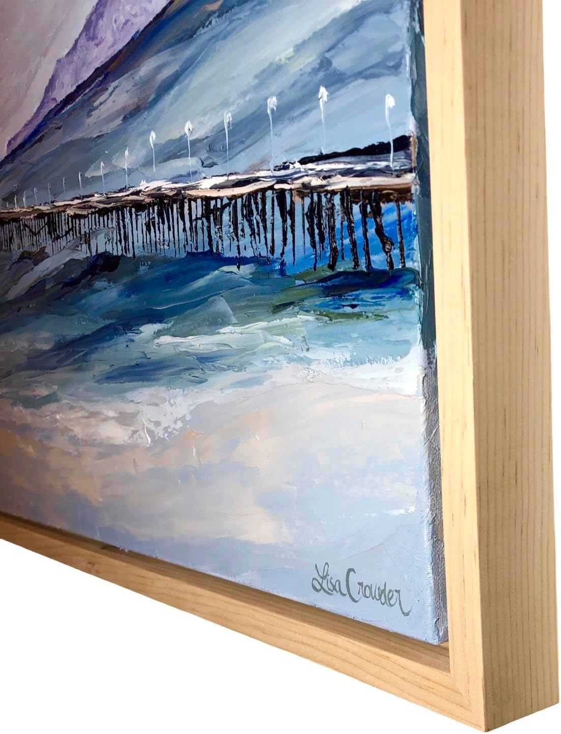 Floating Wood Frame, Natural or Black Finish, Gallery Style Picture Mount for Canvas Art and Photos, Compatible with .75" or 1.5" Deep Canvas (1.5" Deep Canvas, Pine, 36X48)