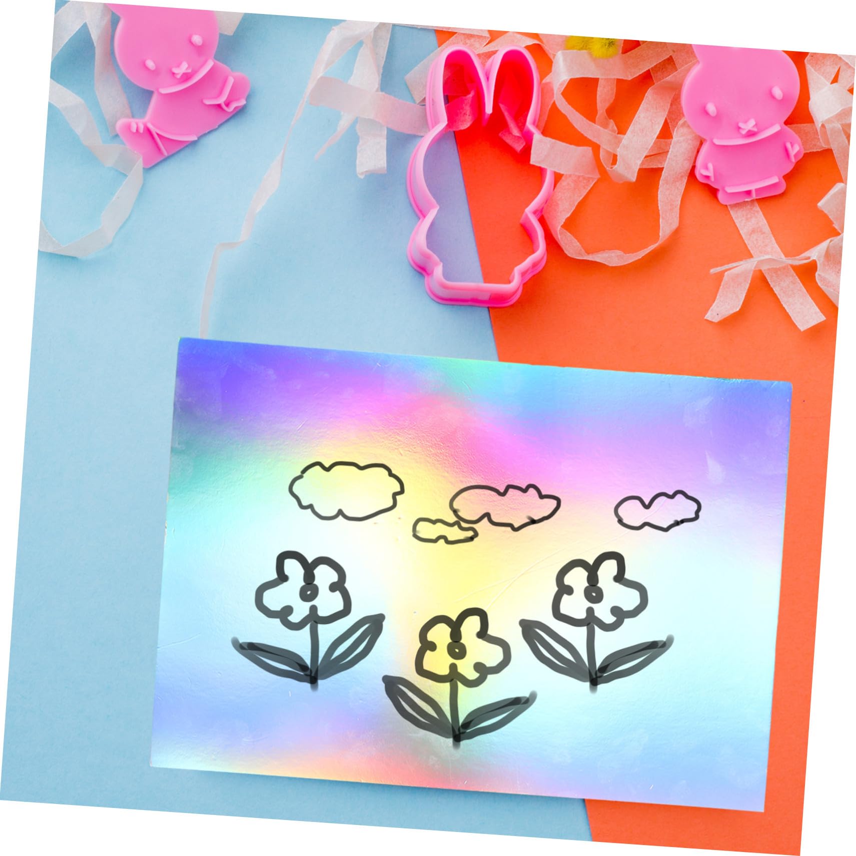 Angoily 50 Feuilles de Papier Artisanal à Plier Carrée pour Bricolage, Papier Cartonné Facile à Utiliser, pour Fêtes et Créations Manuelles D'garçon et Filles