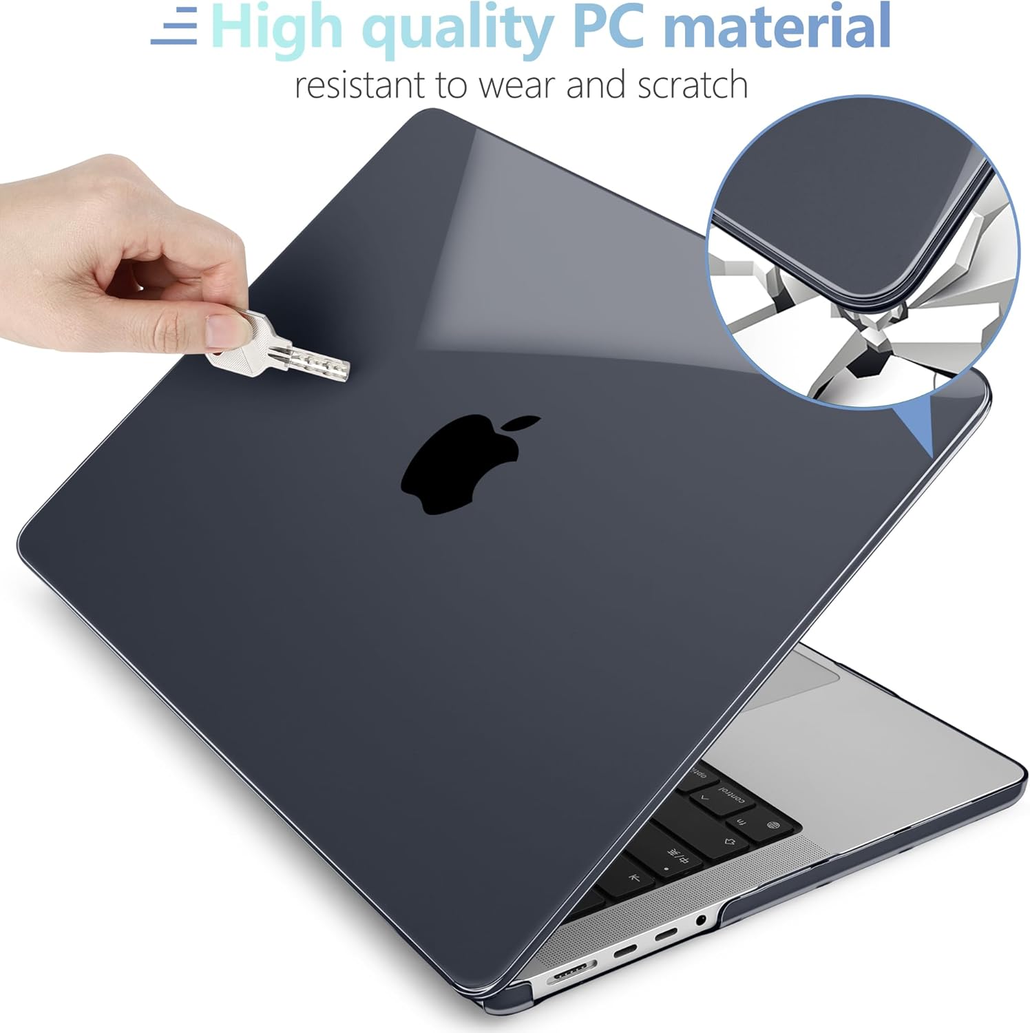 MEEgoodo Case for MacBook Pro 14 inch 2026 2025 2024 2023 2021(M5/M4/M3/M2/M1) Pro/Max, Laptop Case Fit Model A3427/A3426/A3434/A3112/A3401/A3185/A2918/A2992/A2779/A2442, Crystal Black