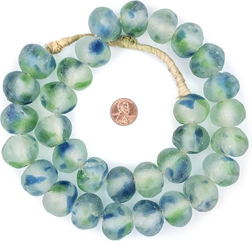 Miniatura 2 de Cuentas de vidrio reciclado Jumbo  Colgantes de pared con cuentas  Cuentas de cristal de mar africano extra grandes de 0.827  0.984pulgadas  El