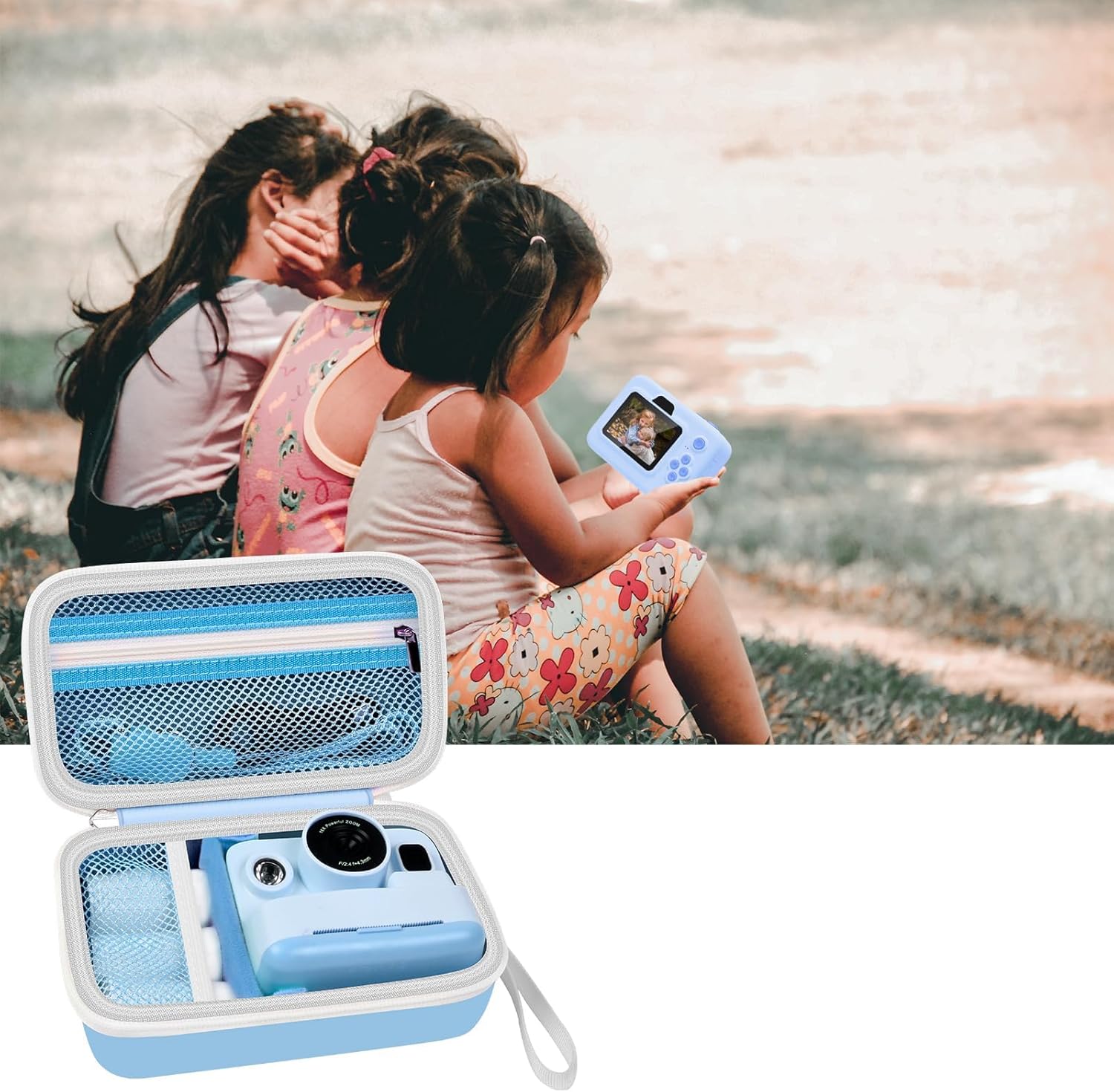 Case Compatible with DYLANTO for ESOXOFFORE for ETIKEZ for YTETCN for DUDUDRAGON Instant Print Camera, Kids Camera Storage for Accessories (Box Only) (Single Case, Blue) - Image 6